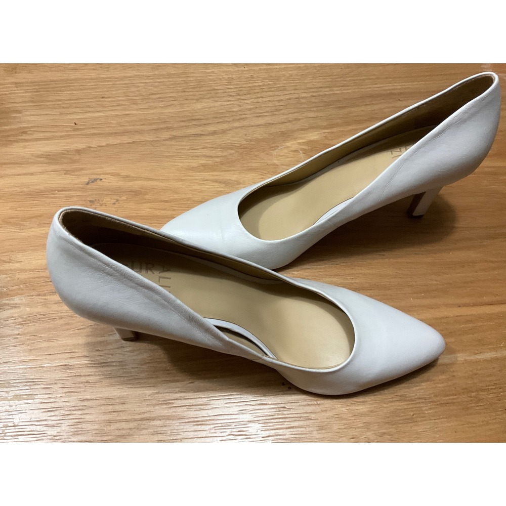 Naturalizer Anna White Leather Pointed Toe Pumps Stiletto Heels Womens 7M